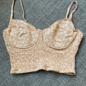RSQ Peach Floral Smocked Camisole